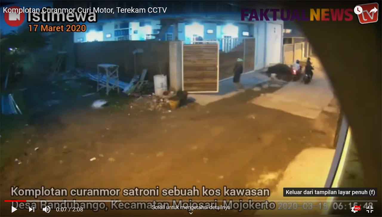 Video: Empat Komplotan Curanmor Satroni Rumah Kos di Mojokerto