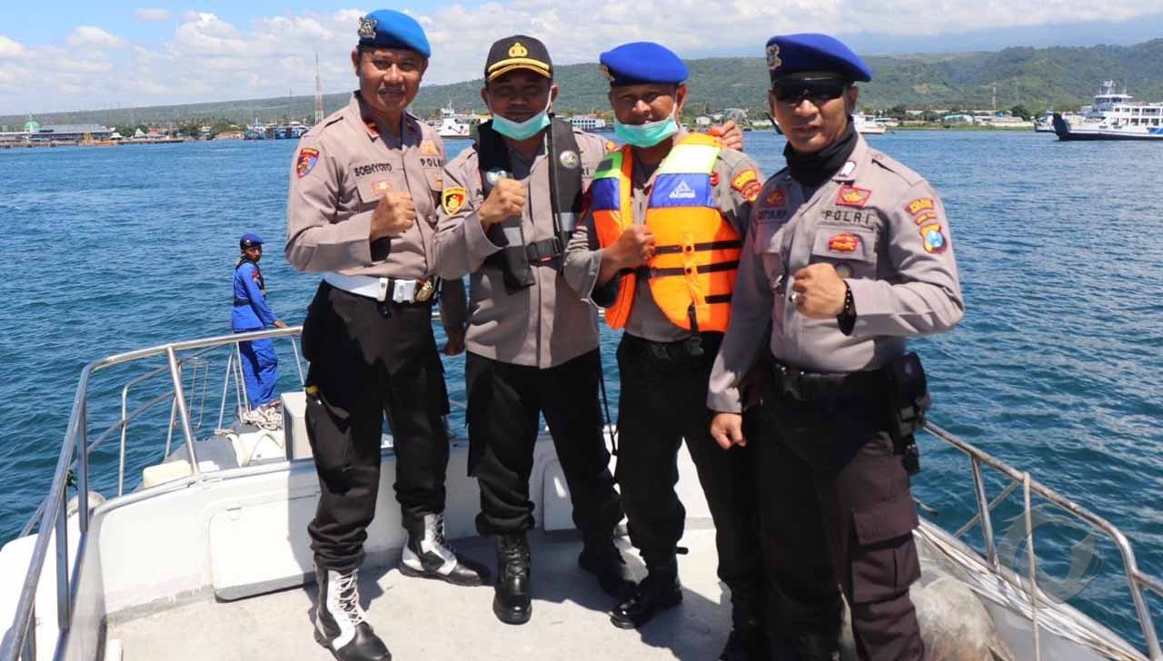 Pengamanan Hari Raya Nyepi dan Patroli Antisipasi Covid-19, Polresta Banyuwangi dan TNI AL Patroli di Selat Bali