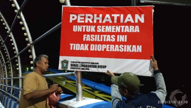 Potong Rantai Peredaran Covid-19, Alun-alun Lumajang Ditutup Sementara