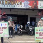 Kampanye Physical Distancing dan Masker, Polres Mojokerto ‘Sebar Corona’