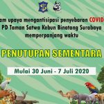 Surabaya Masuk Zona Merah, KBS Perpanjang Penutupan hingga 7 Juli 2020