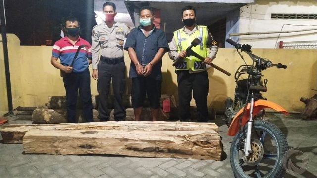 Gegara Dua Balok Kayu Sono, Pria Asal Lamongan Ditangkap di Jombang