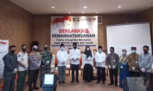 Dua Paslon Pilkada Banyuwangi Teken Pakta Integritas, Sepakat Kampanye Sesuai Prokes