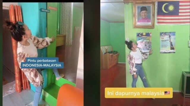 VIDEO: Rumah Berdiri di Perbatasan 2 Negara, Ruang Tamu Indonesia Dapur Malaysia