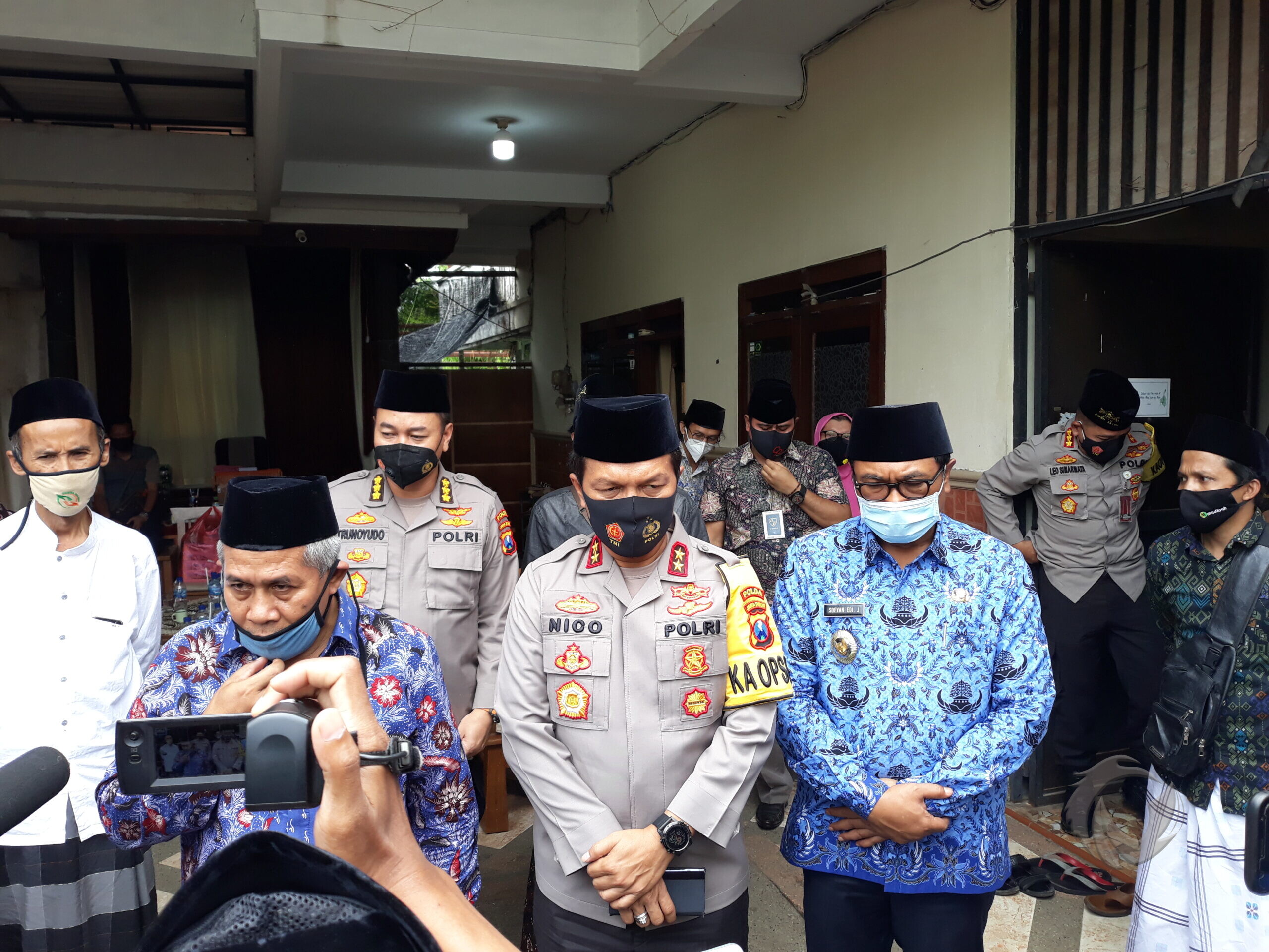 Kapolda Jatim, Irjen Nico Afinta berkunjung ke Kota Malang untuk bersilaturahim dengan Ketua PWNU Jatim, KH Marzuqi Mustamar, Jumat (27/11/2020).