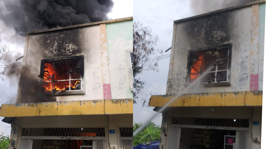 Gudang Helm di Pandugo Surabaya Terbakar