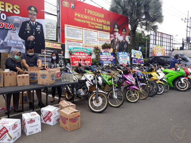 Puluhan Motor Berknalpot Brong di Malang Diamankan Polisi Jelang Tahun Baru