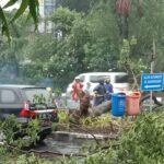 Hujan Deras Disertai Angin Kencang, Jalan di Surabaya Tergenang Air