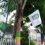 Bendera PKB Dipaku ke Pohon Hiasi Kota Pamekasan