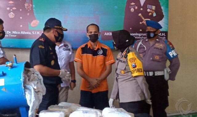 Polres Tanjung Perak dan Bea Cukai Gagalkan Penyelundupan 7 Kg Sabu ke Madura