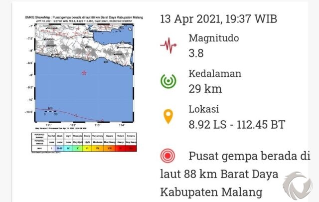 Gempa Susulan Berkekuatan 3,8 M di Malang, Warga Blitar Siaga