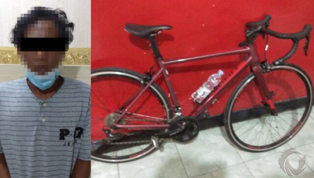 Mencuri Sepeda Angin depan Indomaret Darmo Surabaya, Pria Ini Tertangkap Warga