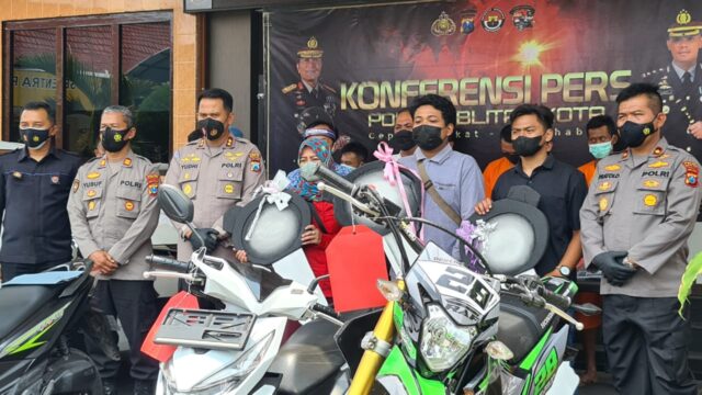 Polres Blitar Kota Amankan 4 Sindikat Curanmor Berkedok Kenalan di Medsos