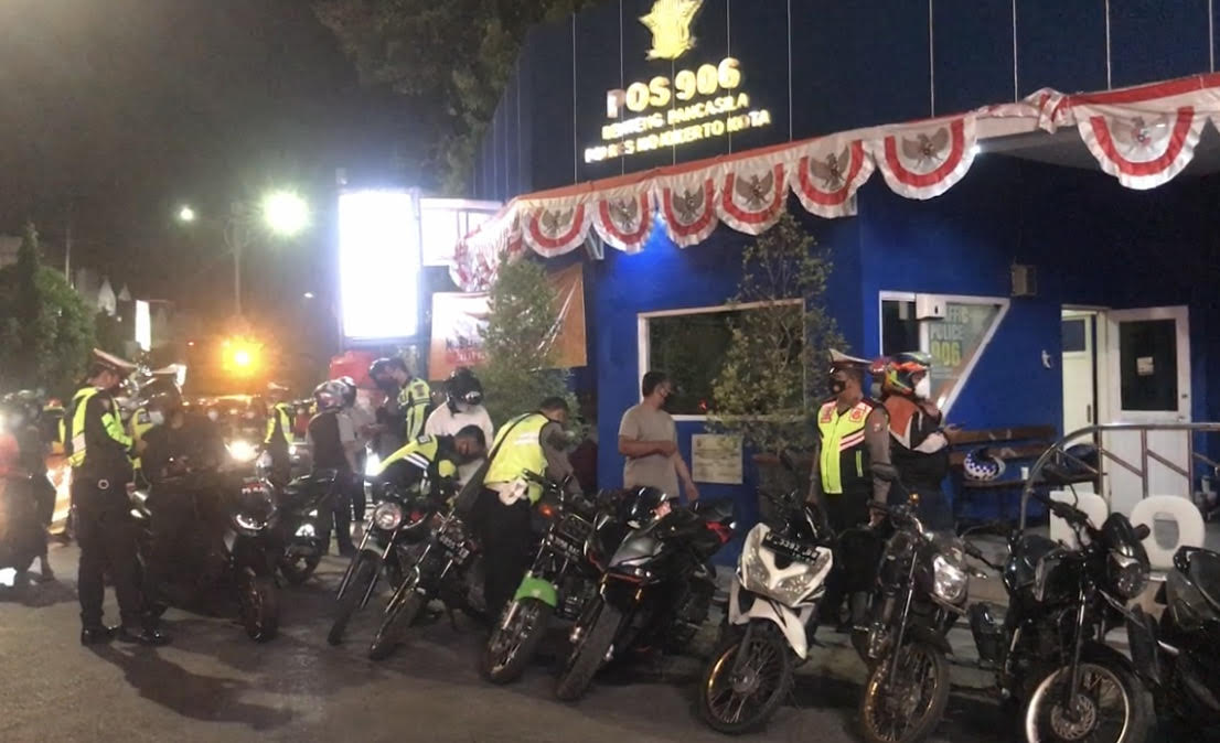 Operasi Semalam, Polresta Mojokerto Jaring Puluhan Motor  