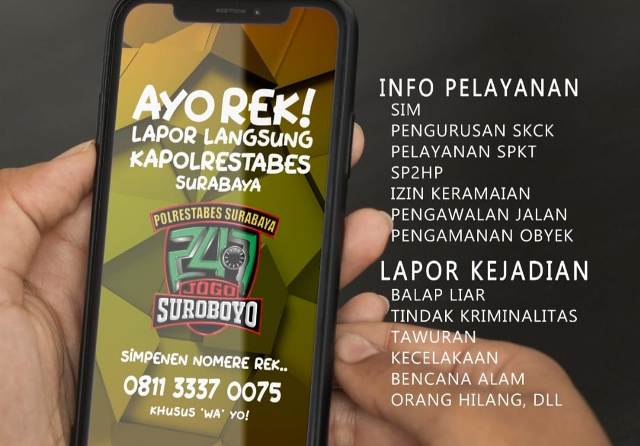 Aplikasi Lapor Langsung Kapolrestabes Surabaya Siap Serap Keluhan dan Aduan Warga