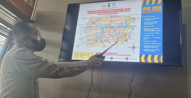 Malam Tahun Baru, Polres Mojokerto Kota Tutup 11 Titik Jalur Utama