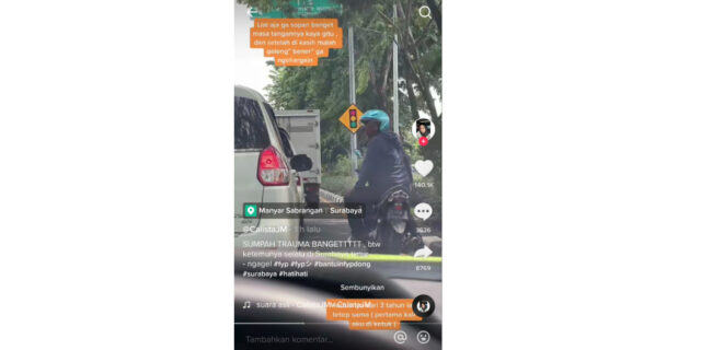Viral Pemotor di Surabaya Ketuk Mobil Minta Uang untuk Bayar Sekolah Anak