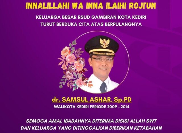 Mantan Wali Kota Kediri dr Samsul Ashar Tutup Usia