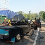 Beruntun, 3 Mobil dan 1 Pemotor Terlibat Lakalantas di Wilangan Nganjuk