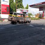 Mini Bus di SPBU Probolinggo Terbakar Diduga Saat Kulakan BBM