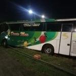 Bus Rombongan dari Bima Terperosok di Tol Jombang