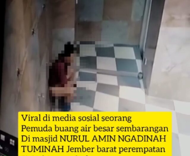 Viral, Video Seorang Remaja BAB di Tempat Wudu Masjid di Jember