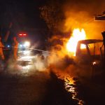 Mobil Pick Up Muat Belasan Drum BBM di Jember Terbakar