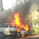 Korsleting Listrik, Mobil Kijang Innova di Situbondo Hangus Terbakar