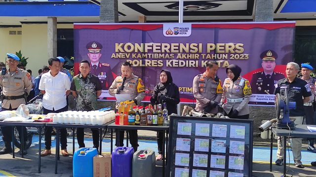 Polres Kediri Kota Ungkap Ratusan Kasus Kriminalitas dan Narkoba Selama 2023