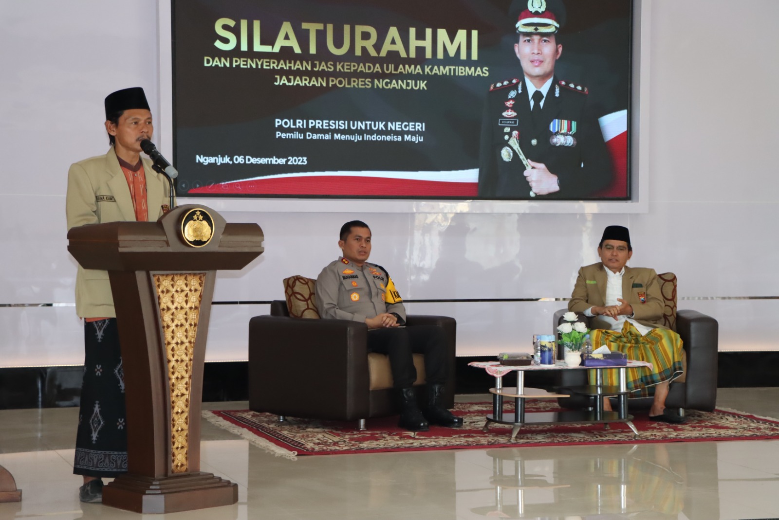 Silaturahmi dengan Ulama, Kapolres Nganjuk Ajak Wujudkan Pemilu Damai