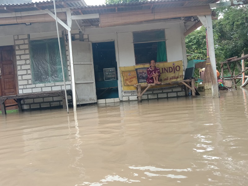 Dua Pasutri Lansia Lamongan Bertahan Hidup di Tengah Banjir Luapan Bengawan Solo