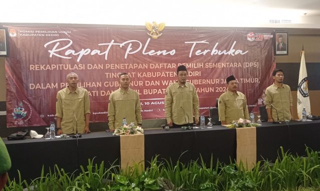 KPU Kabupaten Kediri Gelar Rapat Pleno Terbuka Rekapitulasi dan Penetapan DPS Pilkada 2024