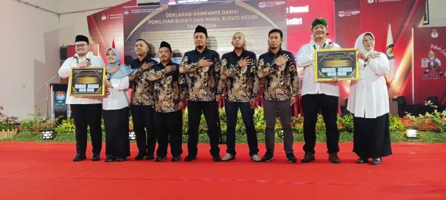 KPU Kabupaten Kediri Gelar Deklarasi Kampanye Damai Pilkada 2024