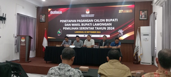 KPU Lamongan Resmi Tetapkan Dua Paslon Pilkada, Ghofur-Firosya dan Yes-Dirham