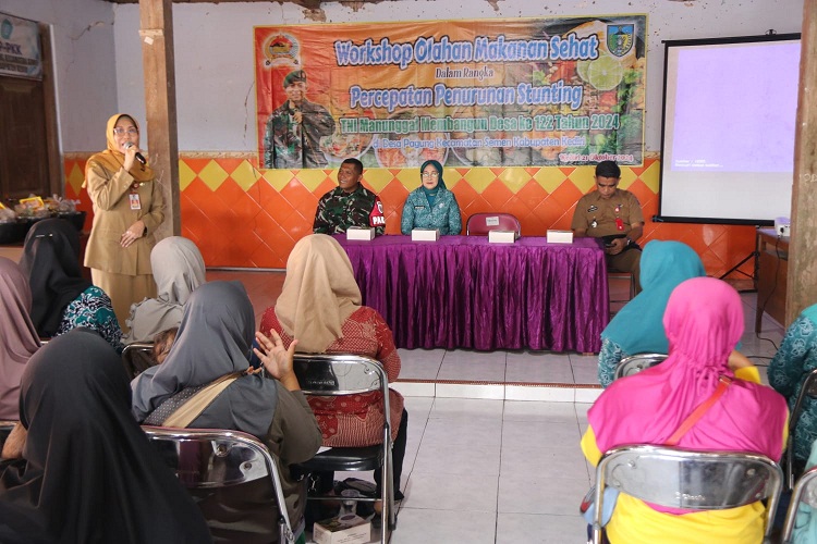 Cegah Stunting, Pemkab Kediri Bareng TMMD 122 Kodim 0809 Gelar Workshop Olahan Makanan Sehat