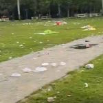 Kampanye Akbar Paslon 02 Sisakan Banyak Sampah di Alun-alun RBA Ki Ronggo Bondowoso 