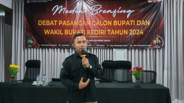 Jelang Debat Pasangan Calon Bupati dan Wakil Bupati, KPU Kabupaten Kediri Gelar Media Brifing