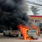 Mobil Terbakar di Depan Alfamart Situbondo, Pemilik Alami Luka Bakar Serius