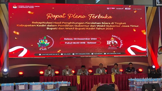 KPU Kabupaten Kediri Gelar Rapat Pleno Hasil Perolehan Suara Sah