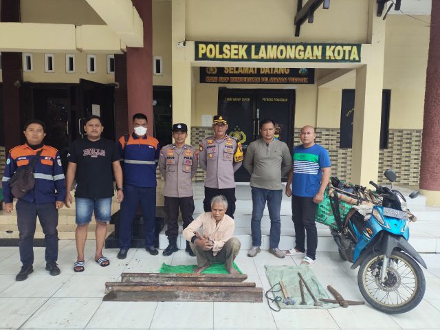 Polisi Amankan Pelaku Pencurian Besi Penahan Rel Kereta Api di Lamongan