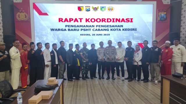 Polres Kediri Kota Gelar Rakor Antar Perguruan Silat, Jelang Pengesahan Warga Baru PSHT Cabang Kediri